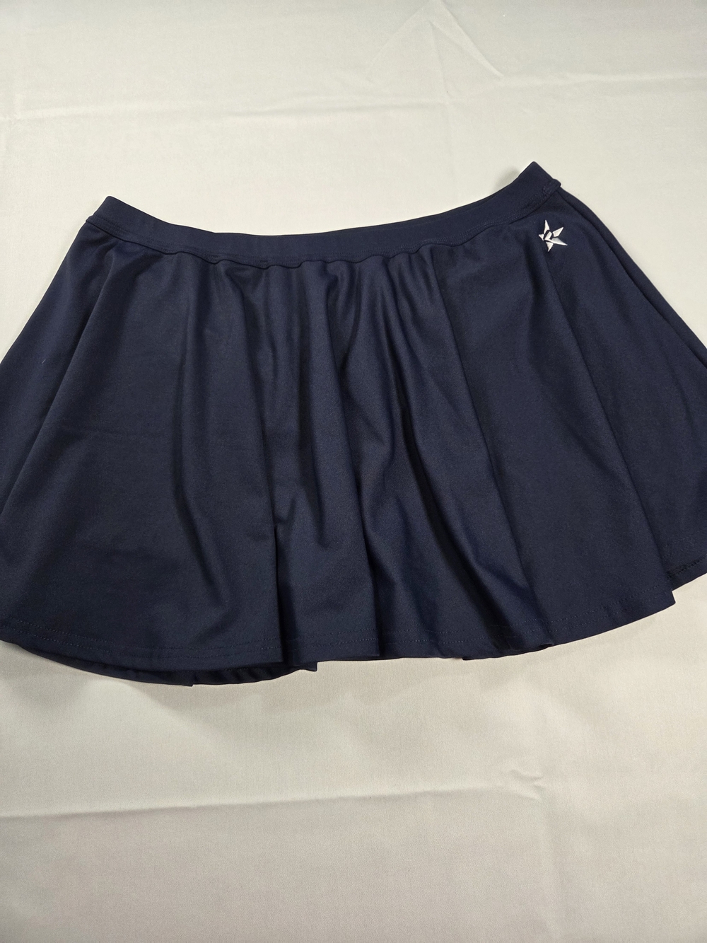 Women's Navy Circle Skirt with Subtle Star Emblem
